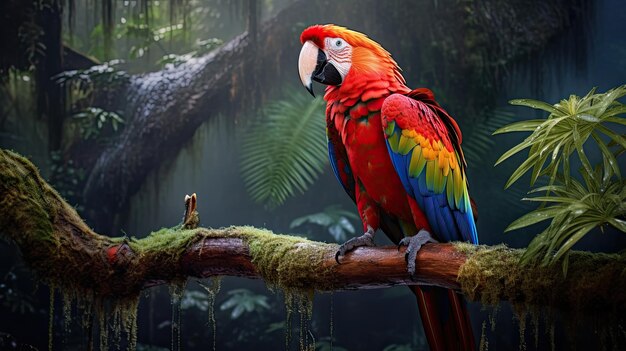 Scarlet Macaw in Trees