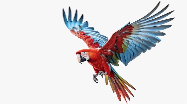 scarlet macaw on a white background generative ai