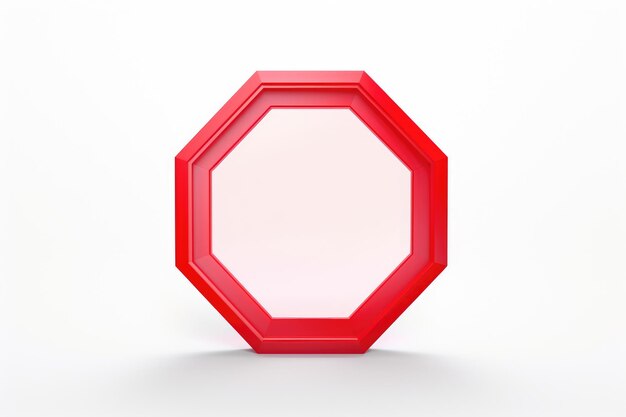 Photo scarlet octagon adrift in a sea of white on a clear png or white background