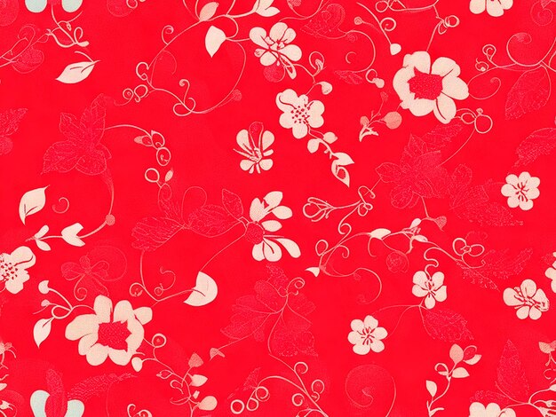 Scarlet seamless valentines pattern with hearts and plants free download