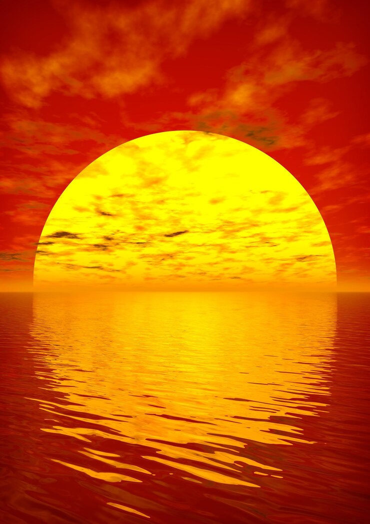Photo scarlet sunset