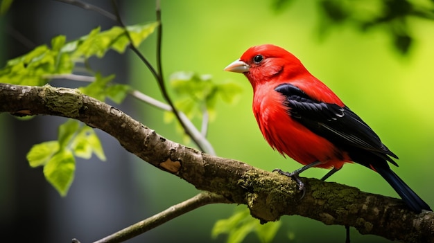 Scarlet Tanager a Scarlet Tanager AI Generative