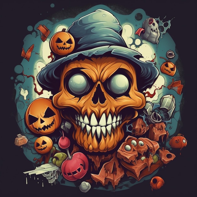 scary and cool halloween design