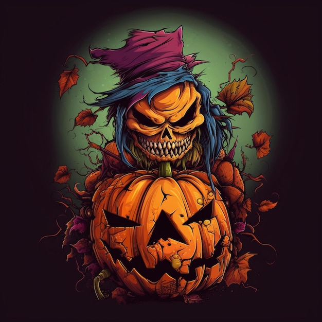 scary and cool halloween design