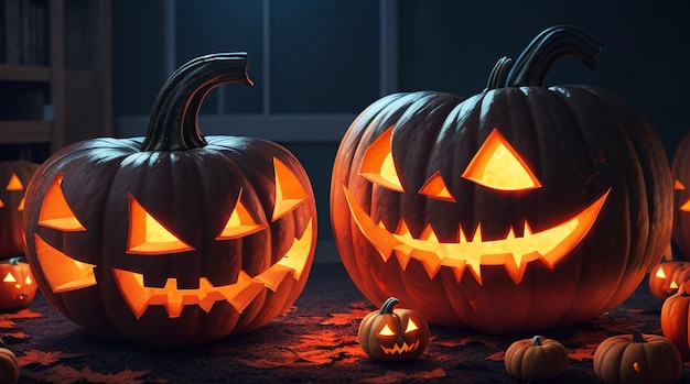 Scary and cool Halloween pumpkins design