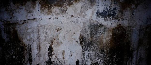 Scary dark cement for the background. old walls full of stains and scratches