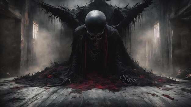 Scary dark grunge goth design horror black background