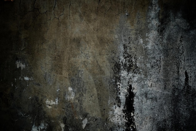 怖い暗い壁の背景古い壁の汚れや傷でいっぱいホラー コンセプト壁の背景