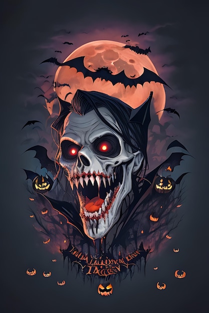 A scary Dracula's canines Halloween character