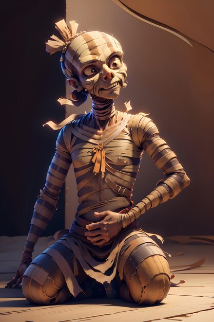 Scary evil mummy on ancient Egyptian tomb Halloween Ancient Egyptian mythology