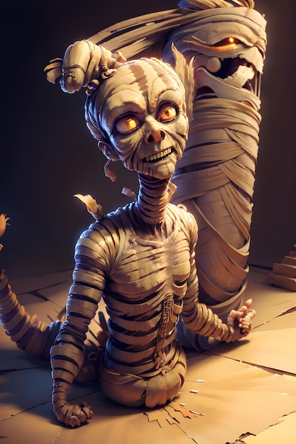 Scary evil mummy on ancient Egyptian tomb Halloween Ancient Egyptian mythology