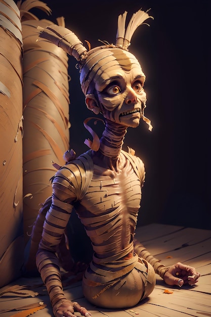 Scary evil mummy on ancient Egyptian tomb Halloween Ancient Egyptian mythology