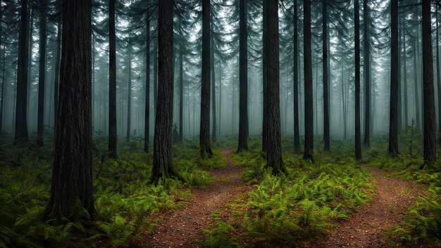 Premium AI Image | Scary forest background halloween
