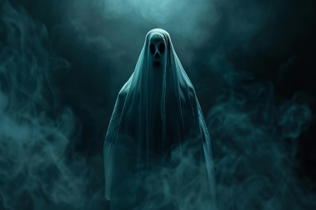 Scary ghost on dark background