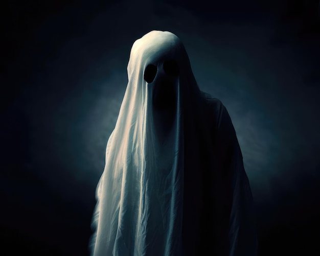 Scary ghost on dark background