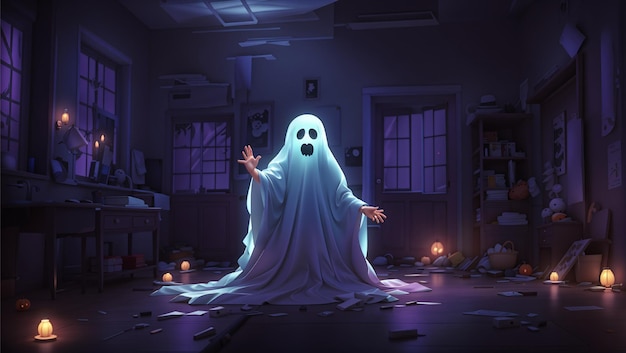 Premium AI Image | Scary Ghost in a Haunted Manor