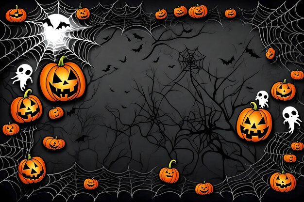 Scary halloween border frame Copy space for text