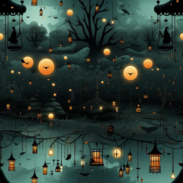 Scary Halloween illustration design