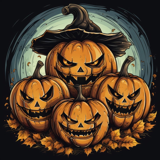 Scary Halloween illustration design