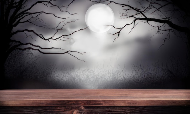 scary Halloween wooden floor background