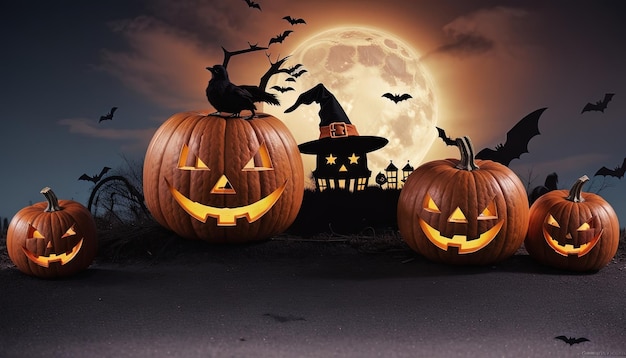 Scary happy halloween horror background wallpaper