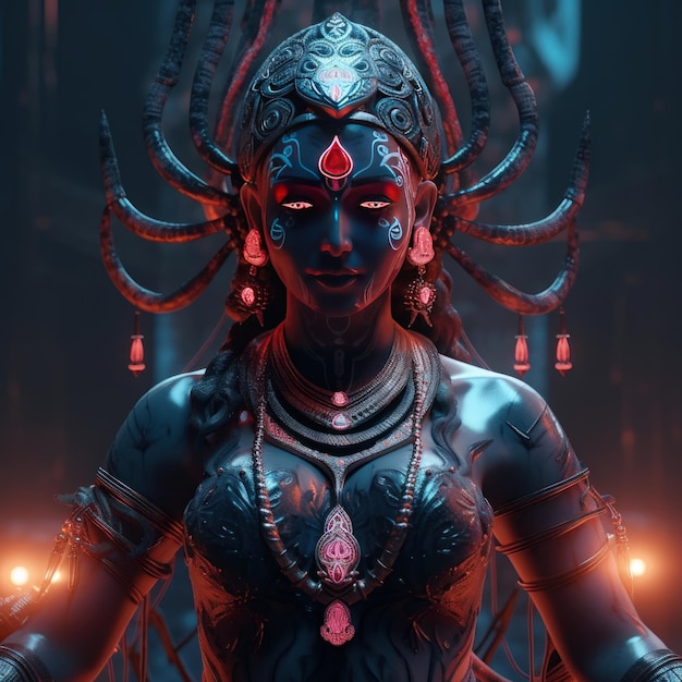 Scary image of goddess kali mata generative AI