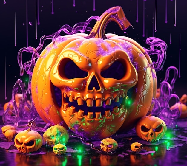 Scary jack o lantern halloween pumpkin