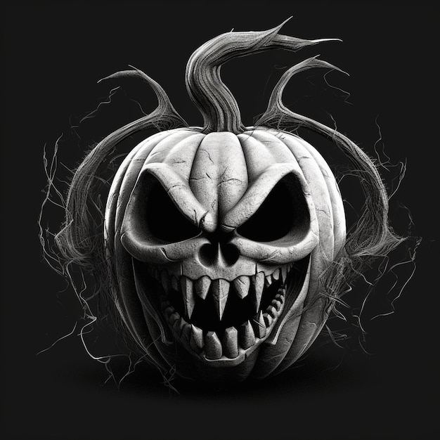 Photo scary jack o lantern halloween pumpkin