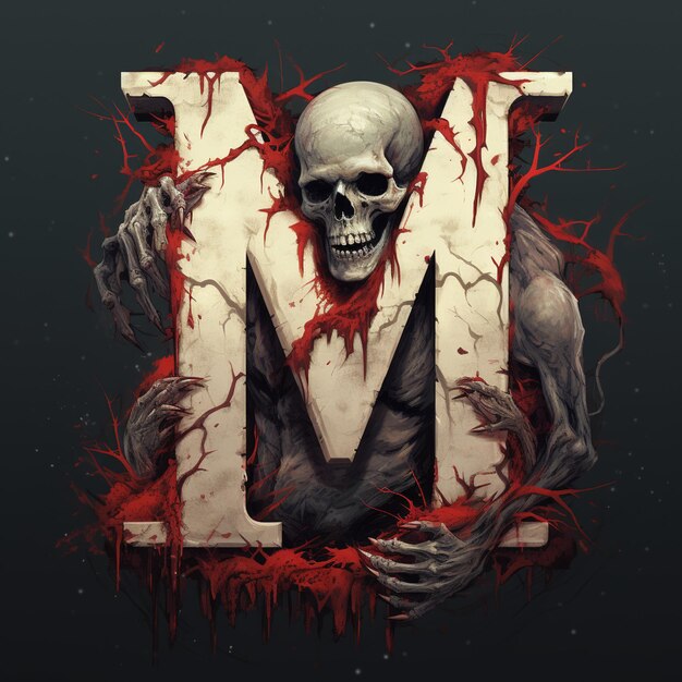 Scary M zombie Logo icon