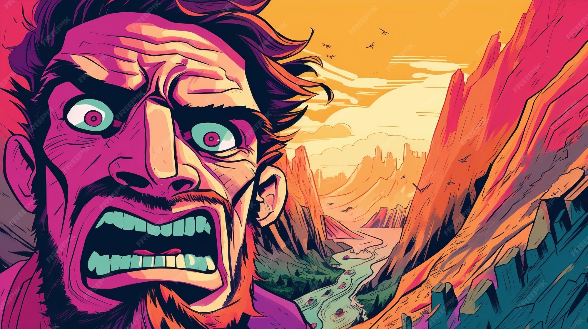 premium-ai-image-scary-man-in-valley-a-neopop-illustration-with