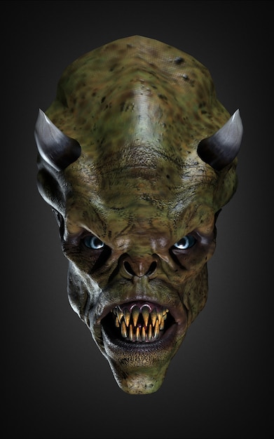 Photo a scary mask. 3d illustration