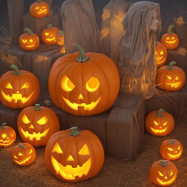 scary pumpkin Halloween lantern