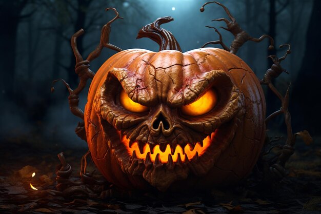 Scary pumpkin photo for Halloween
