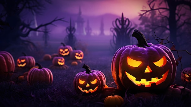 Scary Pumpkins Halloween Background