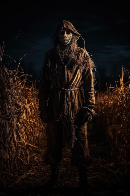 Scary scarecrow on a scary night