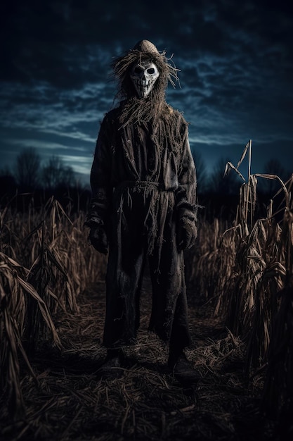 Scary scarecrow on a scary night