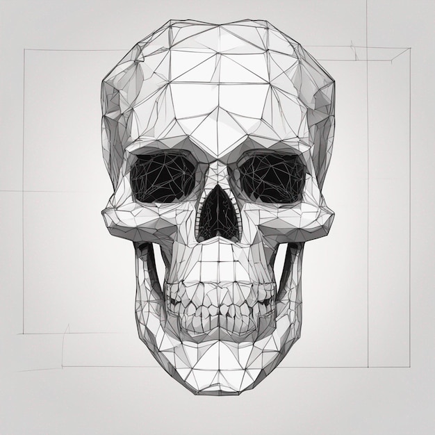 Scary skull drawing illustration for Dead of the Day wallpaper