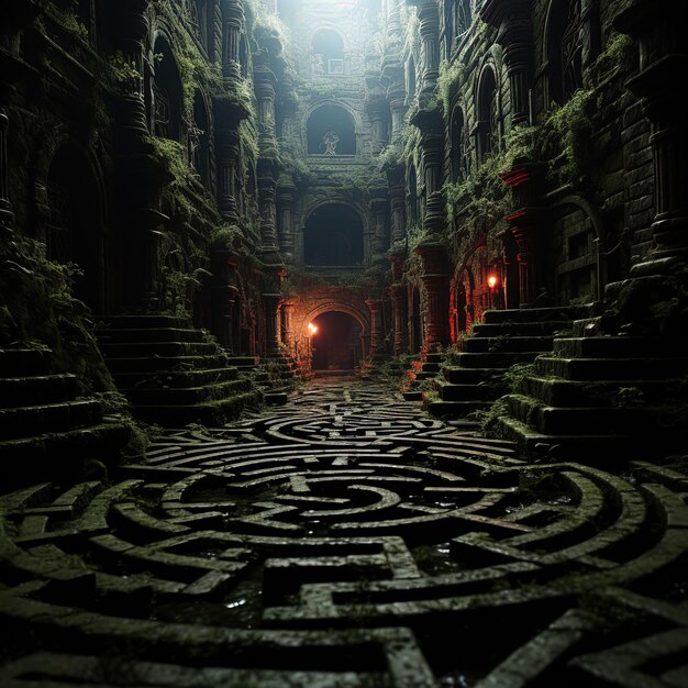 Photo scary underground labyrinths