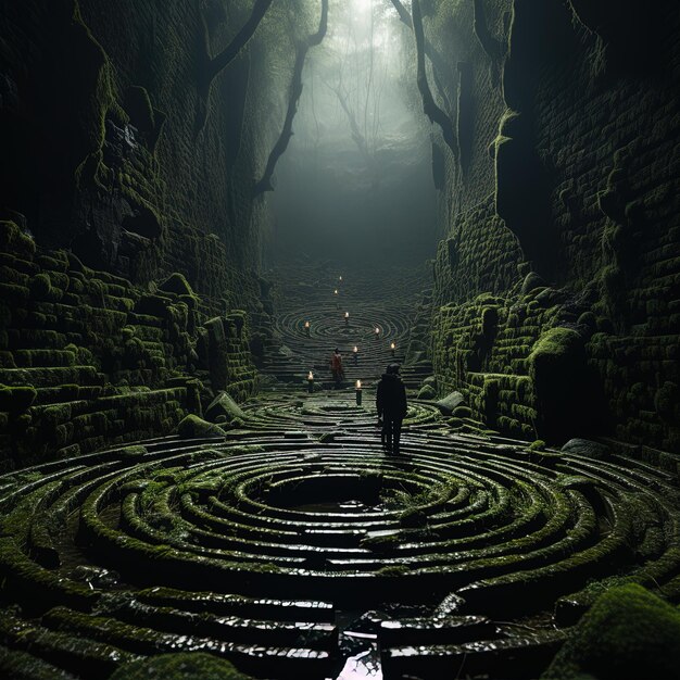 Photo scary underground labyrinths