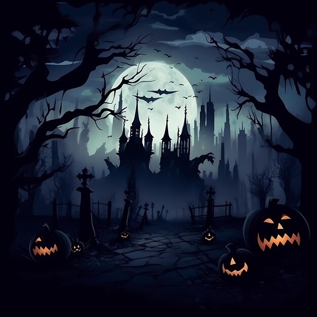 scary vampire halloween themed background