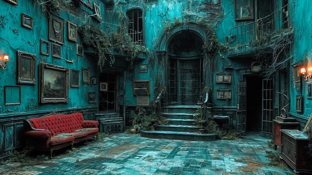 Scary Vintage Interior Dark Fantasy House