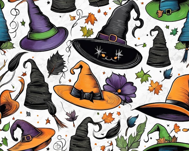 Scary witchcraft hat illustration