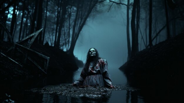 Scary Woman Walking In Water A Quietly Morbid Yankee Horror Scene