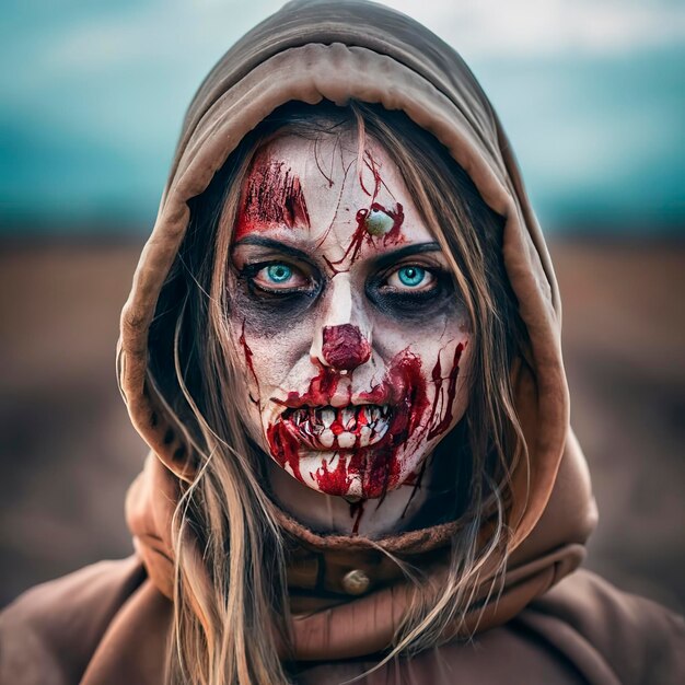 Scary zombie costume cosplay