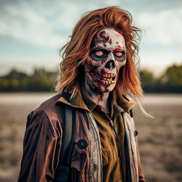Scary zombie costume cosplay
