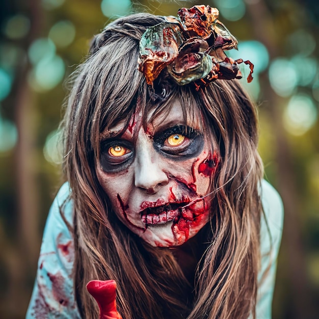 Scary zombie costume cosplay