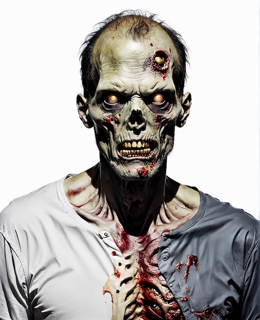 Photo scary zombie front photo transparent background