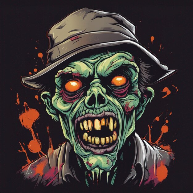 Photo scary zombie t shirt design