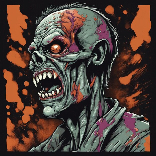 Scary zombie t shirt design