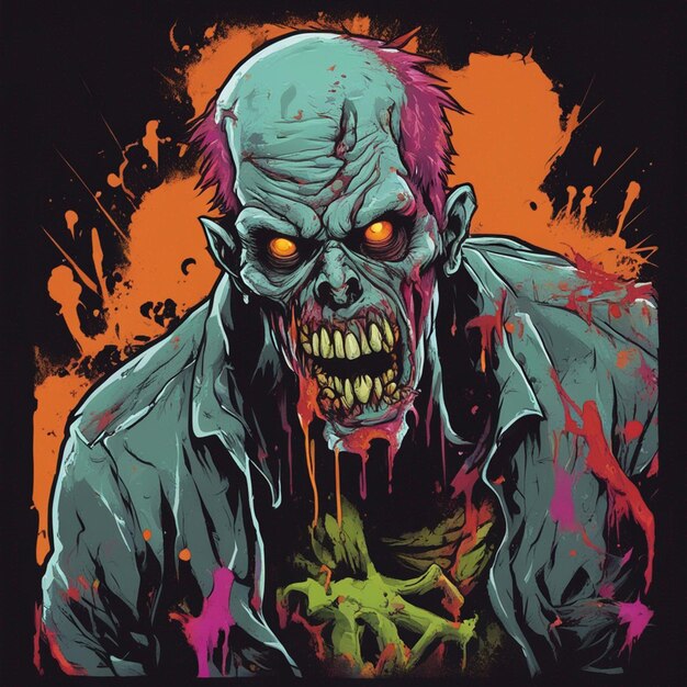 Scary zombie t shirt design